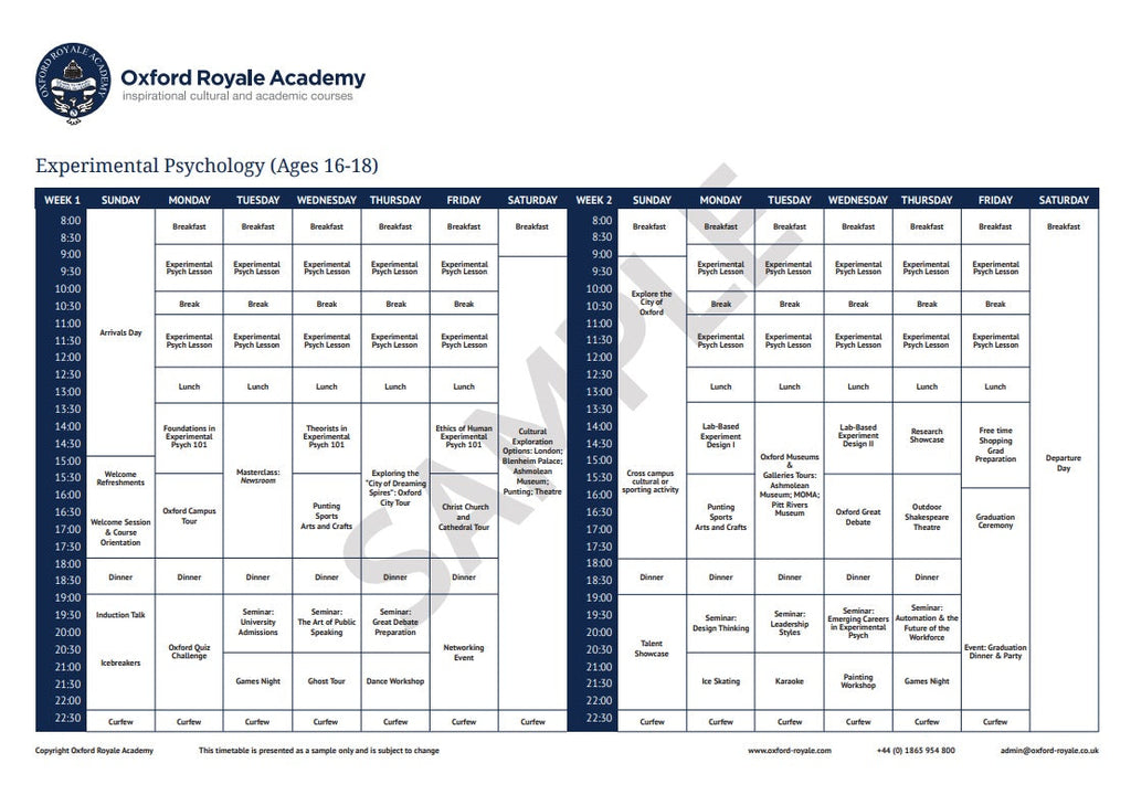 Tabara Psihologie (16 - 18 ani) - Oxford University