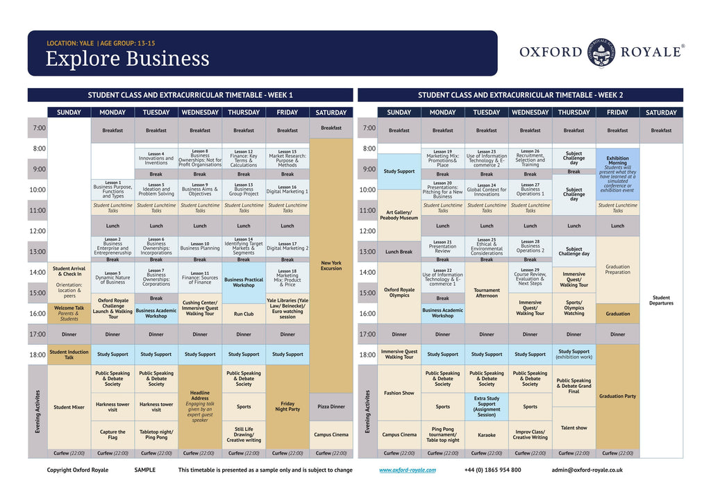 Tabara business 13-15 ani, Yale University, IVI Romania 15